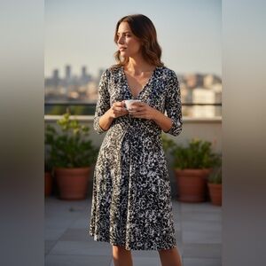 Elegant Black and White Women's Dress